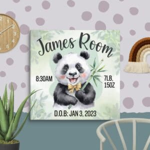 Panda Personalized Nursery Wall Art