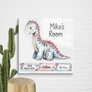 Personalized Brachiosaurus Dinosaur - Nursery Wall Decor