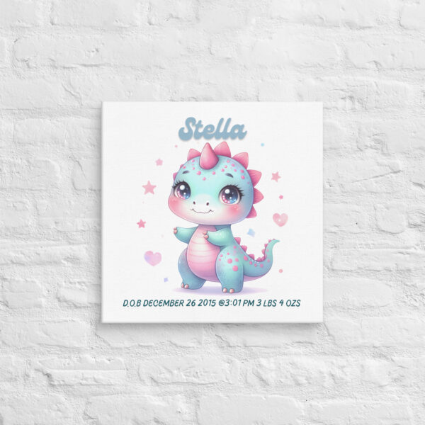 Custom Starry Dinosaur Canvas – Celestial Nursery Art for Girls - Image 2