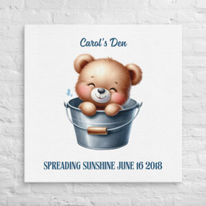 Custom Teddy Bear Canvas Wall Art – Personalized Nursery Décor