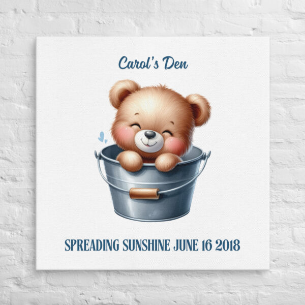 Custom Teddy Bear Canvas Wall Art – Personalized Nursery Décor