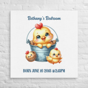 Custom Chick Wall Art – Adorable Nursery Décor for Baby's Room