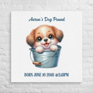 Personalized Puppy Wall Art – Cute Dog-Themed Nursery or Kid's Room Decor