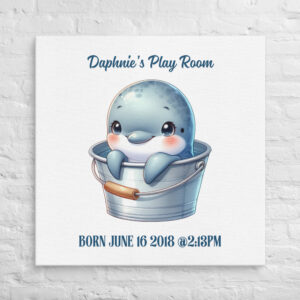 Personalized Dolphin Wall Art – Ocean-Themed Playroom Decor for Kids