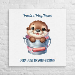 Playful Otter Personalized Nursery Wall Art
