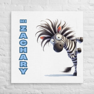 Zany Zebra Personalized Kids' Canvas