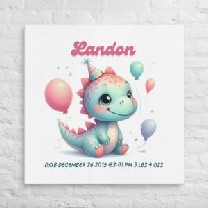 Happy Birthday Dino Personalized Celebration Wall Art