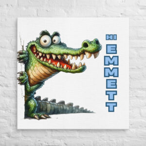 Personalized Funny Crocodile Canvas – Quirky Wall Art for Kids' Rooms
