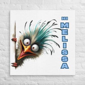 Personalized Peek-a-Boo Funny Bird – Quirky Wall Art for Kids' Rooms