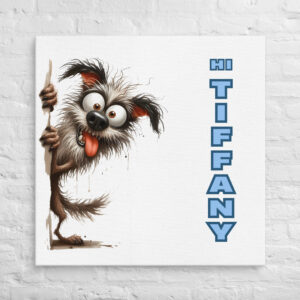 Personalized Peek-a-Boo Funny Dog – Quirky Wall Art for Kids' Rooms