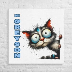 Personalized Funny Cat Wall Art – Quirky Wall Art for Kids' Rooms