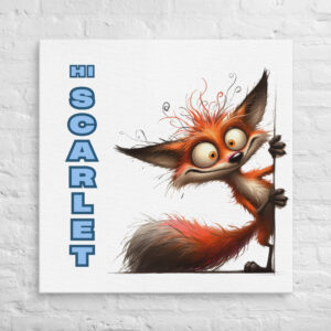 Personalized Funny Peek-a-Boo Fox – Quirky Wall Art for Kids' Rooms