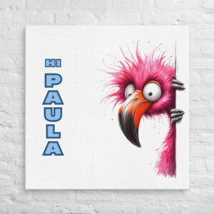 Personalized Funny Flamingo – Quirky Wall Art for Kids' Rooms