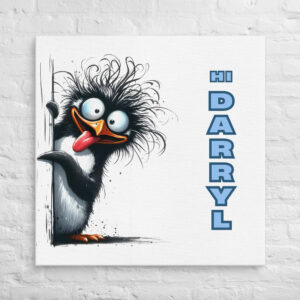 Zany Penguin Personalized Wall Art
