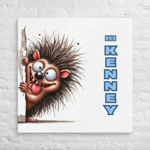 Wacky Hedgehog Personalized Wall Art for Playful Spaces
