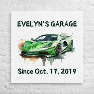 Personalized Green Sports Car Wall Art
