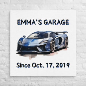 Custom Sports Car Canvas Wall Art – Personalized Kids Décor