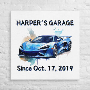 Personalized Blue Sports Car – Custom Wall Art