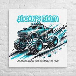 Cool Cruiser Personalized Monster Truck Wall Art