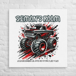 Fierce Streak Personalized Monster Truck Wall Art