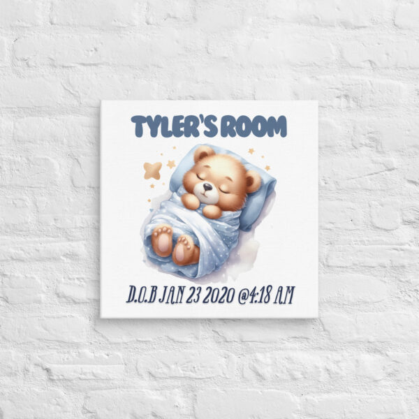 Personalized Dreamy Bear - Birth Stats Wall Art - Image 2