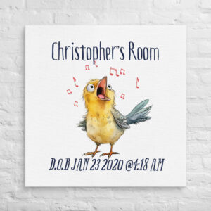 Songbird Symphony - Personalized Birth Stats Wall Art