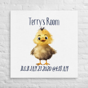 Fluffy Friend - Personalized Birth Stats Wall Art