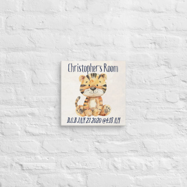 Personalized Tiger Nursery Canvas - Custom Name & Birth Details - Image 4