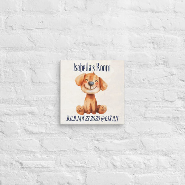 Personalized Happy Puppy Canvas – Adorable Nursery Wall Art - Image 4