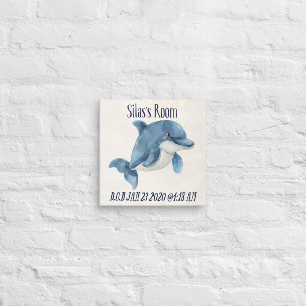 Personalized Playful Dolphin Canvas – Ocean-Themed Nursery Art - Image 4